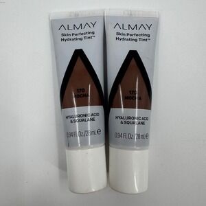 Almay Skin Perfecting Hydrating‎ Tint 170 Mocha Hyaluronic Acid Squalane 2 Pack
